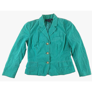 Ralph Lauren Rugby Jacket Cotton Teal Blazer Size 10
